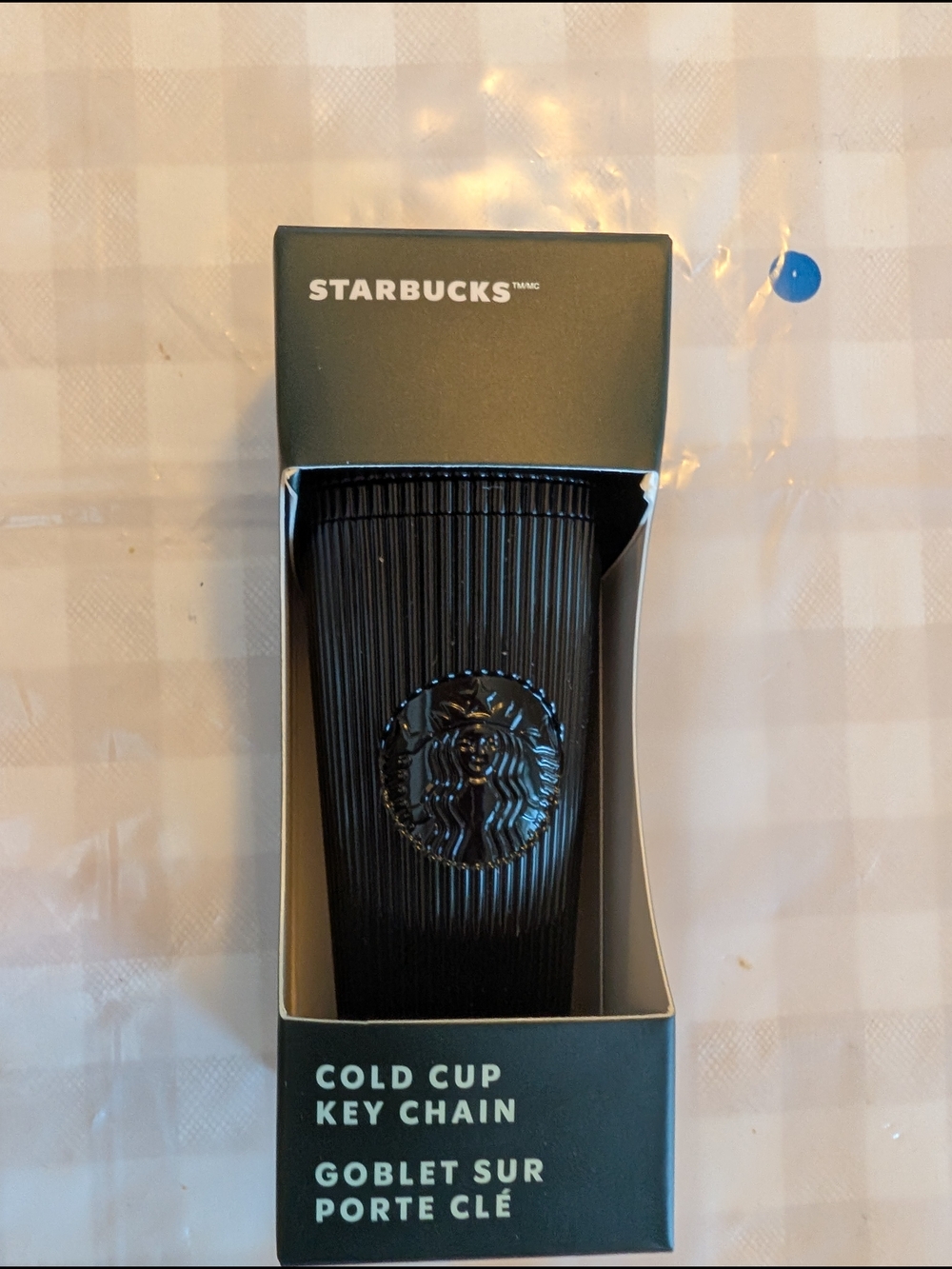 Starbucks Black Ribbed Cold Cup Key Chain